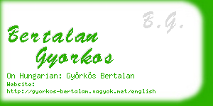 bertalan gyorkos business card